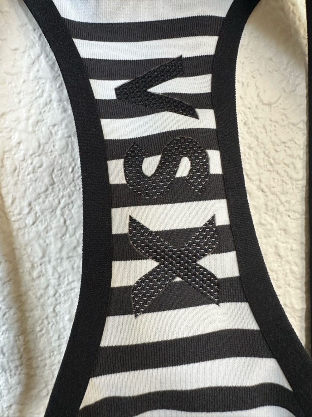 Victoria's Secret VSX Sport Underwire Padded Sports Bra 32C Black White Stripe - Picture 4 of 7